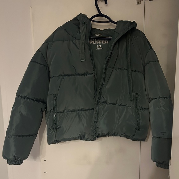 Women's Puffer Jacket - Dark Green - Picture 1 of 3